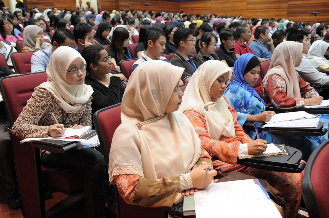 Nursing students in a college lecture