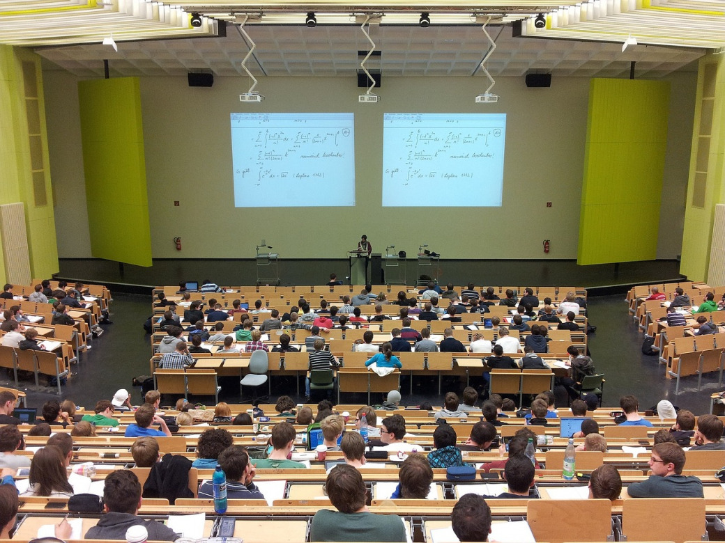 Nursing students in a college classroom