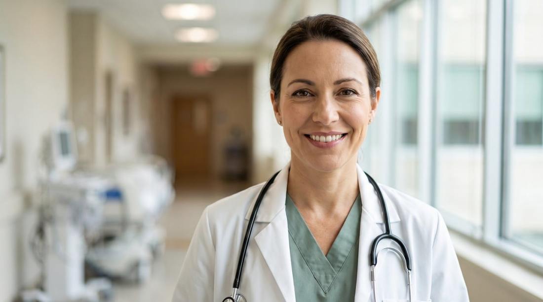 Professional nurse in uniform